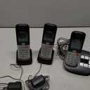 Panasonic Cordless Phone, Easy to Use with Large Display & Big Buttons, Flashing Favorites Key, Flashlight, Call Block, Volume Boost, Talking Caller ID, House Phones, 3 Handsets - KX-TGU433B (Black)