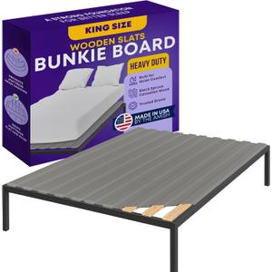 Greaton, Wooden King Bed Slats for Support Under Mattress with Cover  Replacement Wood Slats for King Size Bed Frame  Under Mattress Support Without Extra Height  3.38-Inch Standard Width