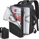 Deegotech Carrying Case Compatible with PS5/PS5 Pro/PS5 Slim, Protective Travel Bag Backpack Compatible with Playstation 5 Console, Disc, Accessories and 15.6" Laptop, Black