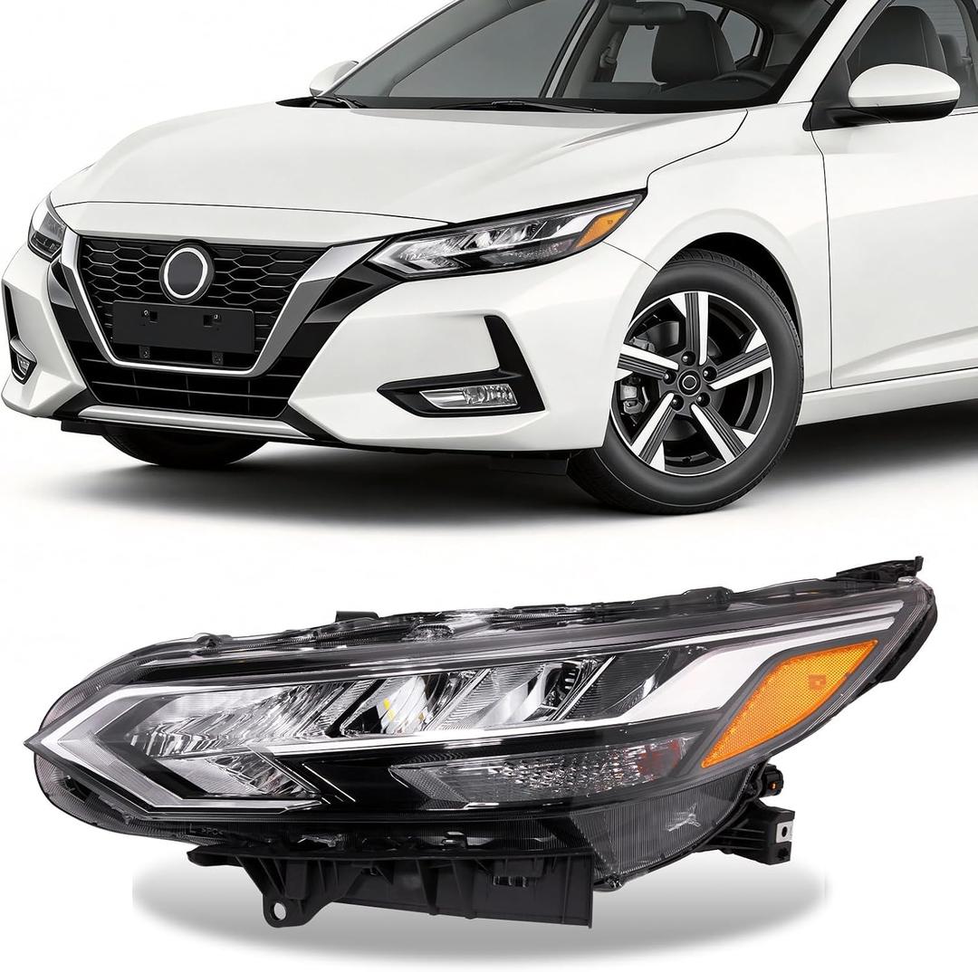 Compatible with Nissan Sentra S/SV 2020 2021 2022 LED Headlight Assembly with Bulbs Headlamp Driver Side