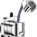 Shower Head Holder Wall Mounted, 360° Adjustable Handheld Shower Head Bracket Holder, Suction Cup Installation Shower Wand Holder, Multi-Directional Removable Wall Mounted Suction Bracket - Silver