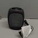 Basics Oscillating Ceramic Space Heater, Portable Fast Heating Indoor Solution, With Overheat and TipOver Protection, Thermostat, 1500W, 7.52"D x 6.34"W x 9.45"H, Black