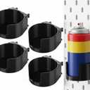 LemonRoad 4 Pcs Pegboard Spray Can Holder Pegboard Accessories Wall Organize Peg Board Bins Bottle Holder, 2.6 Inch Diameter Spray Can Cup for Peg Board Storage Garage Workspace Wall Kitchen
