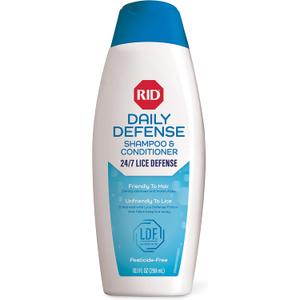 RID Daily Defense Lice Shampoo & Conditioner, Used Daily Provides 24/7 Defense Against Head Lice, 100% Effective, 10.1 Ounce