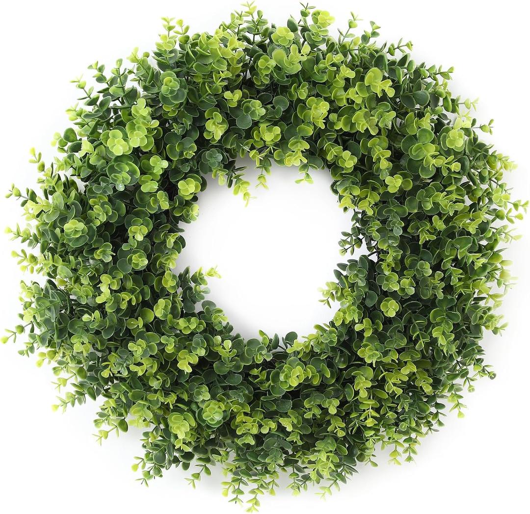 26'' Boxwood Wreath for Front Door, Artificial Boxwood Leaves Wreath for Spring and Summer, Indoor Outdoor Wall, Porch, Window, Farmhouse Home Decor