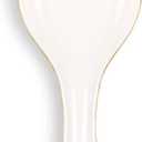 Patelai Ceramic Spoon Rest Spoon Holder Stovetop for Kitchen Stove Coffee Bar Accessories Christmas Gift(White with Gold Brim,Classic Style)