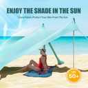 Gardentime Beach Tent Canopy Sun Shelter 10x10ft UPF50+ Protection Portable Shade with 8 Sandbags, 4 Poles, 2 Sand Shovels, Ground Peg for Outdoor Backyard Camping Fishing Picnic Turquoise