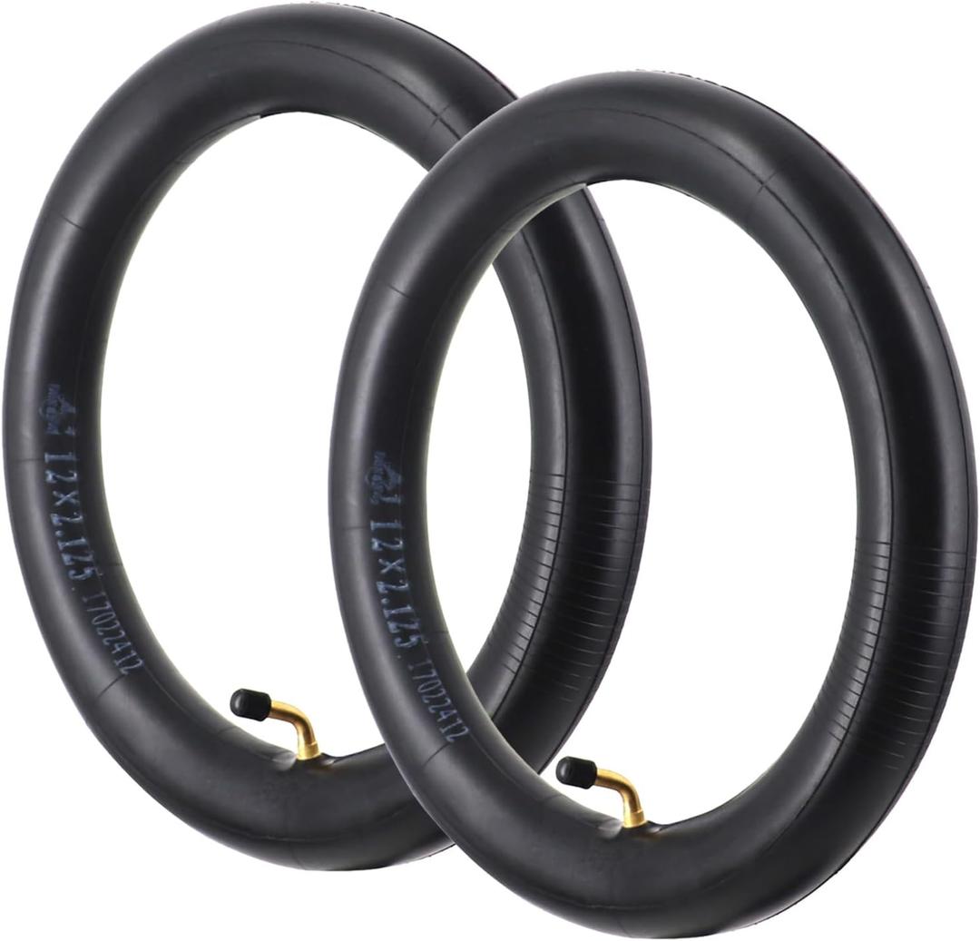 2 Pack 12" Bike Tubes12x2.125 TR87 90 Degree Valve Bicycle Inner Tubes Compatible with 12 x 1.75 12 x 1.90 12 x 1.95 12 x 2.1 12 x 2.125 Kid Bike Most Bike/Scooter Tire Tubes