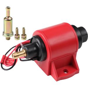 12V Electric Fuel Pump 5-9 PSI, 35 GPH for Gasoline and Diesel Engines - Compatible with Most 4, 6 & 8 Cylinder Carburetor Applications
