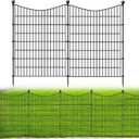 10 Panels No Dig Dog Fence Outdoor for Yard, 40 in(H) X 23.6 ft(L) Decorative Tall Garden Fence Animal Barrier, Rustproof Metal Wire Garden Edging and Borders, Temporary Fencing Stakes