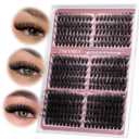 Yawamica Cat Eye Lash Clusters Fluffier Cluster Eyelash Extensions Wispy Individual Lashes Premade Eyelash Clusters Left Right Cluster Lashes 60D 80D 100D Volume 300pcs Eye Lashes Clusters DIY Lash