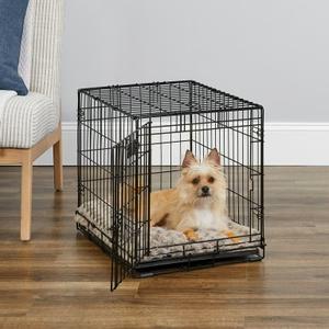 MidWest Homes for Pets 24-Inch Black Fashion iCrate Single Door Folding Dog Crate, Enhanced Security, Includes Leak-Proof Pan, Divider Panel, Handle, Rubber Feet (24L x 18W x 19H Inches)