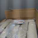 CHUN YI Upholstered Dining Chairs Set of 6, Fabric Dining Room Chairs with Solid Wood Legs, Modern Parson Chairs for Kitchen, Restaurant, Hotel, Ivory White