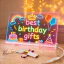 Glow Led Drawing Board for Kids, 13"x10" Acrylic Drawing Board with 7 Color Modes, Girls Christmas Birthday Graduation Gifts for 5-12 Year Old Girl Toys, Doodle LED Note Board for School Home Office