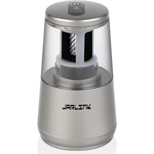 JARLINK Electric Pencil Sharpener, Heavy-Duty Helical Blade to Fast Sharpen, Auto Stop for No.2/Colored Pencils(6-8mm), AC Adapter/Battery Operated in School Classroom/Office/Home (Gray)