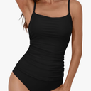 Eomenie Women's Swimsuit Tankini Tummy Control Bathing Suits Two Piece Full Coverage Slim Swim Suits with High Waisted Bottom XL