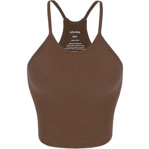 ODODOS Women's Seamless Cami Tops Ribbed Camisole Strappy Racerback Tank Top, Brunette, X-Small/Small (Brown, XS)