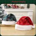 Santa Hat with Glitter Stars, 11x15 Inch Christmas Hat for Adult Women Men Xmas New Year Party Decor Supplies (Standard)