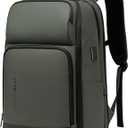 FENRUIEN 17 Inch Travel Backpack Green, Expandable Water Resistant Computer Backpack with USB Port, Black Laptop Bag for Business/College/Work