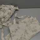 jinchan Floral Kitchen Curtains 36 Inch Linen Tier Curtains Farmhouse Café Half Window Drapes Over Sink Light Filtering Black on Beige for Living Room Laundry Tie Top 2 Panels