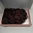 HOOJIH Curly Hair Bun, Messy Bun Hair Piece Elastic Drawstring Messy Bun Large Full Hair Bun Extension Hairpiece Short Synthetic Ponytail Extension for Women Dark Auburn Red with Black Mixed