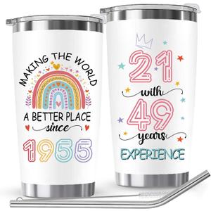 70th Birthday Gifts for Women - 1955 Tumbler for Her, 70 Years Old Gift Idea, Mom Seventy Tumbler 20OZ