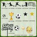28 PCS Soccer Cake Topper Soccer Ball Player Cake Decorations for Soccer Birthday Party Sport Party Supplies