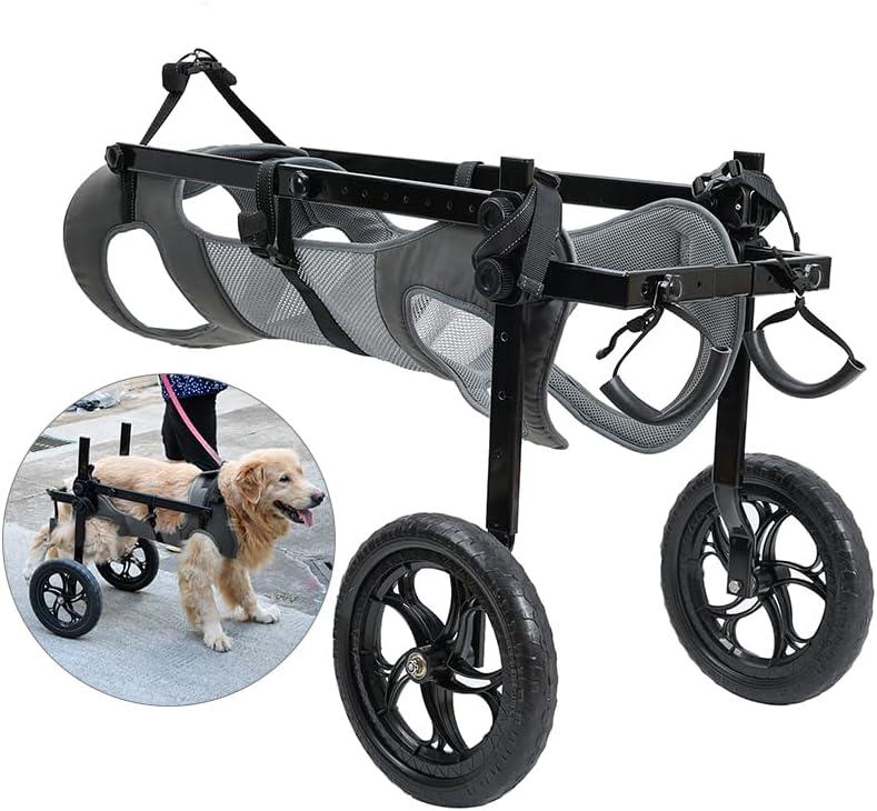 Dog Wheelchair for Back Legs, Light Weight Dog&Cat&Pets Wheelchair Cart with Disabled Hind Legs Walking, Adjustable Doggy Wheelchair Cart with Wheels for Back Legs (XX-Large, Gray)