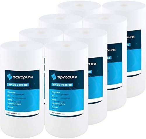 SpiroPure SP-DD-7525-BB 10x4.5 BB 25 Micron Spun Melt-Blown Polypropylene Water Filter Cartridge DGD-7525 155355-43 (Case of 8)