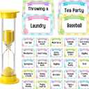 Jenaai Easter Game Charades Family Game Cards for Holiday Night, Charades Cards and Plastic Sand Time for Holiday Easter Scavenger Hunt Party Adult