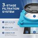 ALORAIR Air Scrubber with 3 Stage Filtration, Stackable Negative Air Machine for Industrial and Commercial Use, Heavy Duty Air Cleaner with MERV-10 Filter, HEPA/Activated carbon Filter, Blue