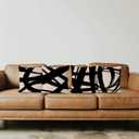 KEUSPI Black and Beige Pillow Cover 18x18 Decor Modern Abstract Neutral Art, Abstarct Art Throw Pillow Case Set of 4,Home Living Room Black Decor Women Gifts(Beige)