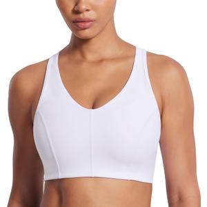 SYROKAN Sports Bras for Women Narrow Racerback Built-in Contour Cup Padded Medium Impact Training Yoga Bra Small