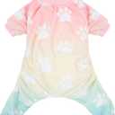 CuteBone Small Dogs Outfit Soft Puppy Onesies Pjs Dog Pajamas Pet Coat Cat Apparel Comfy Doggie Jumpsuit Bodysuit for All Seasons P09XL (X-Large, A05-Gradient footie)