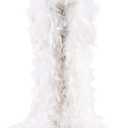 THARAHT Chandelle Feather Boa 19 Color- 38g/55g100g 2Yard Dancing Wedding Party Halloween Costume Decoration Feathers Boa (White)
