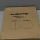 Square Bell Lamp Shades Set of 2, 7.5" x 13" x 10" Medium Beige Shade for Table Lamps Floor Lamps, Fabric Natural Linen Hand Crafted(Spider Fitter), Harp Holders Included, Assembly Required
