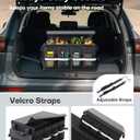HOTOR Car Trunk Organizer - Foldable Trunk Organizer for SUV, Car Storage with Reflective Strips & Securing Cover, Large Capacity Car Accessories for Truck, Van & Sedan, Black, 24.4" x 13.8" x 11.0"