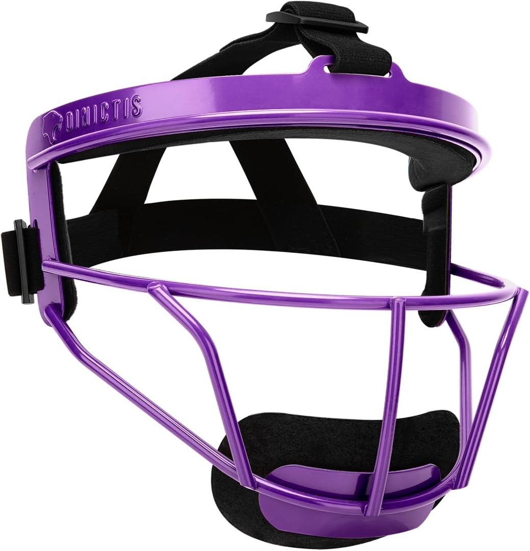 Dinictis Softball Face Mask, Lightweight, Comfortable, with Wide Field Vision, Durable and Safe Face Guards, Premium Protective Softball Fielder's Mask (Purple)
