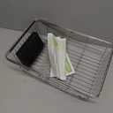 JASIWAY Dish Drying Rack in Sink, Expandable Stainless Steel Dish Drainers for Kitchen Counter, Dish Dryer Rack for Inside Sink, Over The Sink Dish Racks with Utensil Holder, Silver