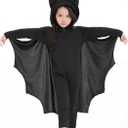 COOLJOY Kids Unisex Vampire Bat Costume, Jumpsuit Halloween Cosplay Costume Set (Medium)