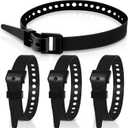 Blulu 4 Pack Reusable Industrial Straps 20" Length Reliable Tension Straps for Securing Bike Motor Gear -70 Lb. Working Load, Elastic Cable Ties for Welders Skis, Garden Hoses (Black)