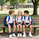 Airpal 6 Pairs Kids Classic Crew Socks Boys Girls Cotton Basic School Uniform Sports Socks (US, Age, 10 Years, 12 Years, Navy) (Blue)