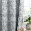 Grey Pattern Curtains 90 Inch Length for Living Room Light Filtering Sheer Semi Boho Geometric Grommet Drapes Silky Textured Neutral Modern Chic Aesthetic Curtains for Bedroom Accent Wall Panels Gray