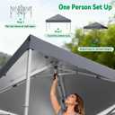 Driftalia 10x10 Pop Up Canopy Tent, Instant Setup Portable Canopy with Carry Bag, 4 Sandbags and 8 Stakes for Outdoor Events, Parties & Camping - Dark Grey