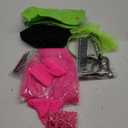 I Love The 80's Disco 80s Costume Print Off Shoulder Tops Tank Top Headband Earring Necklace Legwarmers Fishnet Gloves (X-Large, Rose Red, Neon Green)