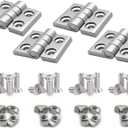 4 Sets 10 Series Aluminum Extrusion Profiles Pivot Hinge Bracket Install Kit Connector, 4Pcs 1010 Hinge with T-Nuts Screw Bolt for 1" x 1" 1 Inch x 1 Inch Extruded Aluminum Rail