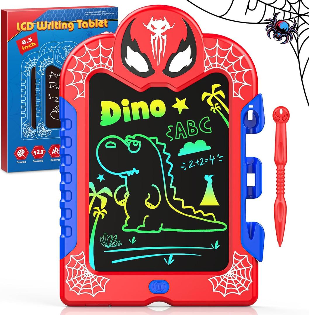 Spider LCD Writing Tablet for Kids: Spidolapse Colorful Doodle Board & Drawing Pad Toys for 3 4 5 6 7 8 Year Old Boys Girls Toddler Birthday Gifts Toy for Kid Age 4-6