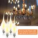 Meonum 18 Pcs Silicone Dipped Candle Light Bulbs, LED Silicone Candle Bulbs, 0.7 Watts Chandelier Light, C7 Lamps, E12 120V White Soft Coating Lighting for Window Candelabra, Chandelier (Gold Glow)