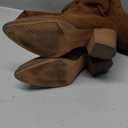 mysoft Women's Cowboy Knee-High Boots Pointed Toe Mid Chunky Heel Pull On Slouchy Boots with Zippers, Size 8