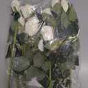 DILATATA Artificial Rose Silk Flowers 21" Long Fake Rose Flower Bushes for Wedding Decor Home Decoration Faux Roses Decor- Fake Cream Rose with Stem -3pcs Cream Flower